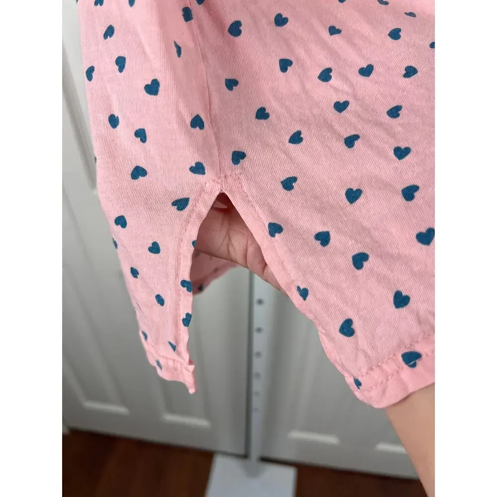 Vintage Victoria’s Secret Gold Label Pink Heart Print Sleep Tank M‎ Cotton